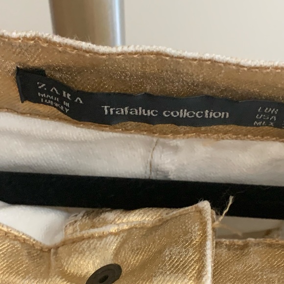 Zara gold trf pants - Picture 2 of 4